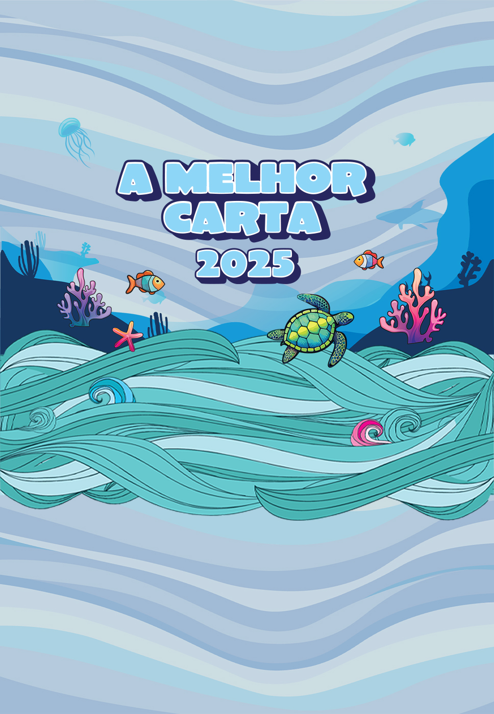 CTT- Concurso a Melhor Carta 2025 - Oceano com peixes , estrelas do mar, algas  e tartarugas